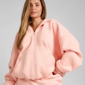 Pastel Collection Bubblegum Oversized Zip Hoodie - Relaxed Women's Sweatshirt